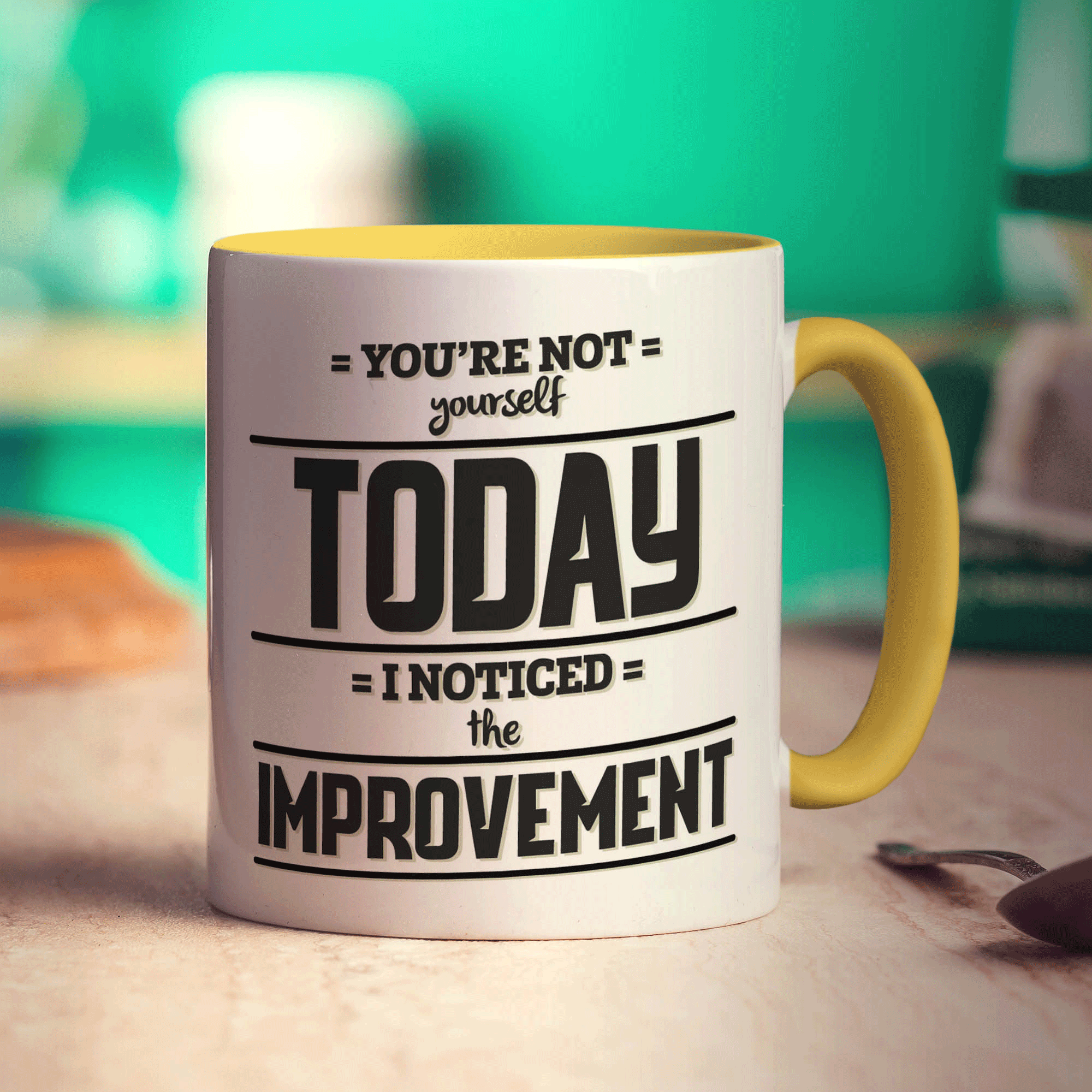 You're Not Yourself Today, I Noticed the Improvement Mug - Standard 330ml (11oz) / Yellow