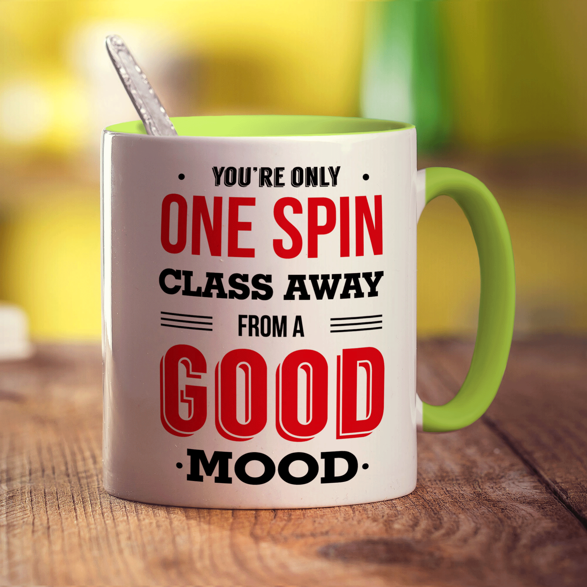 You're Only One Spin Class Away from a Good Mood Mug - Standard 330ml (11oz) / Green
