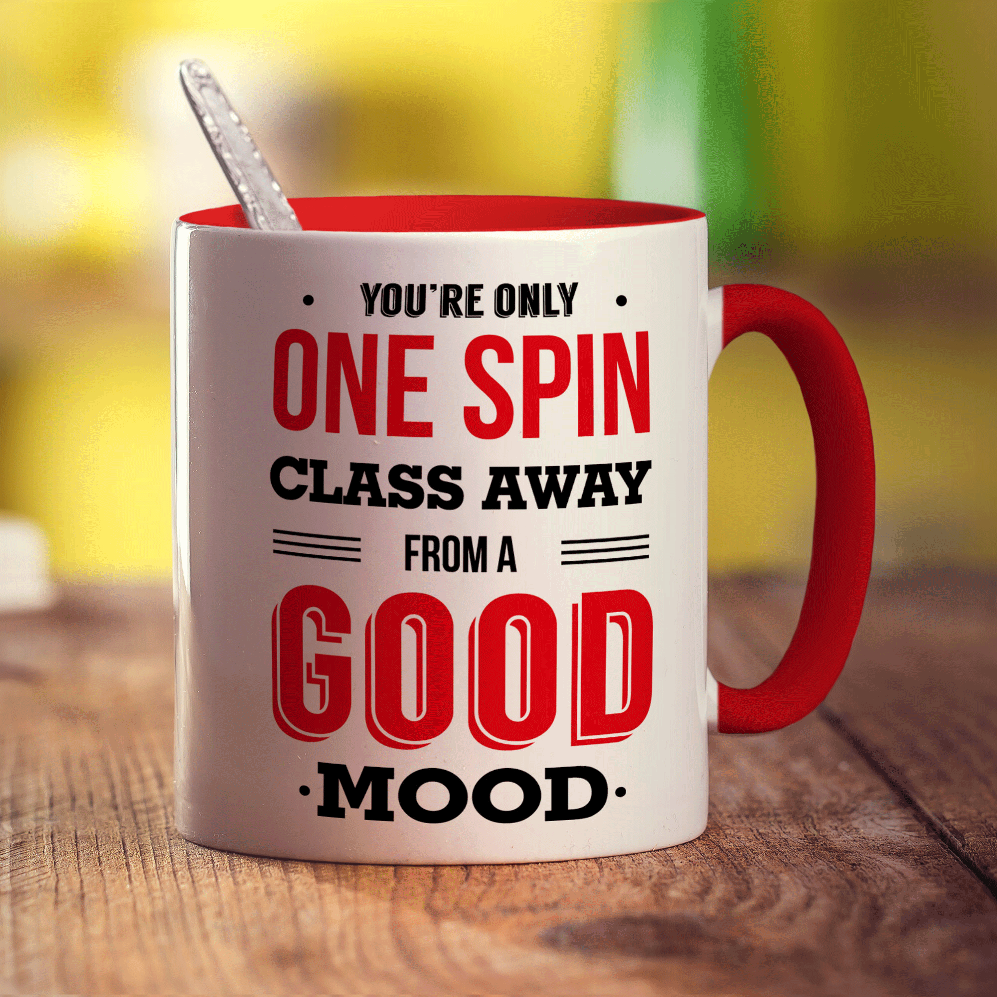 You're Only One Spin Class Away from a Good Mood Mug - Standard 330ml (11oz) / Red