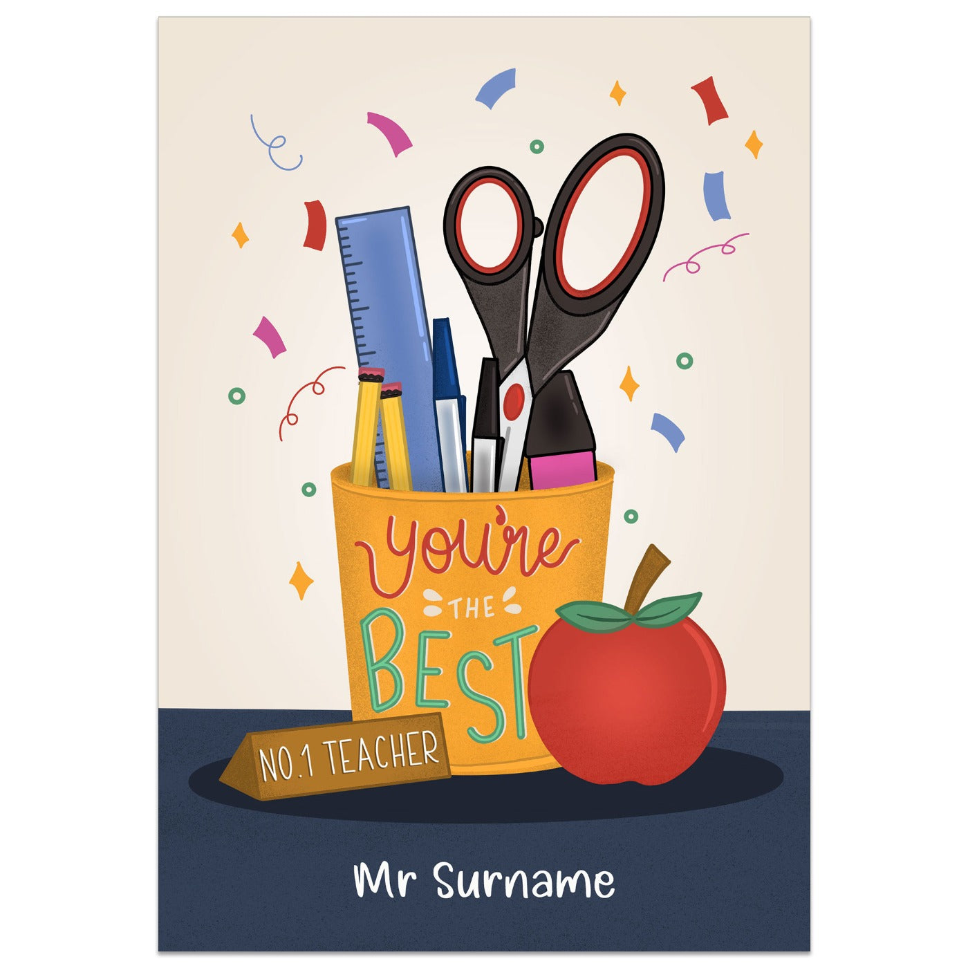 You're the Best Teacher Stationery Card