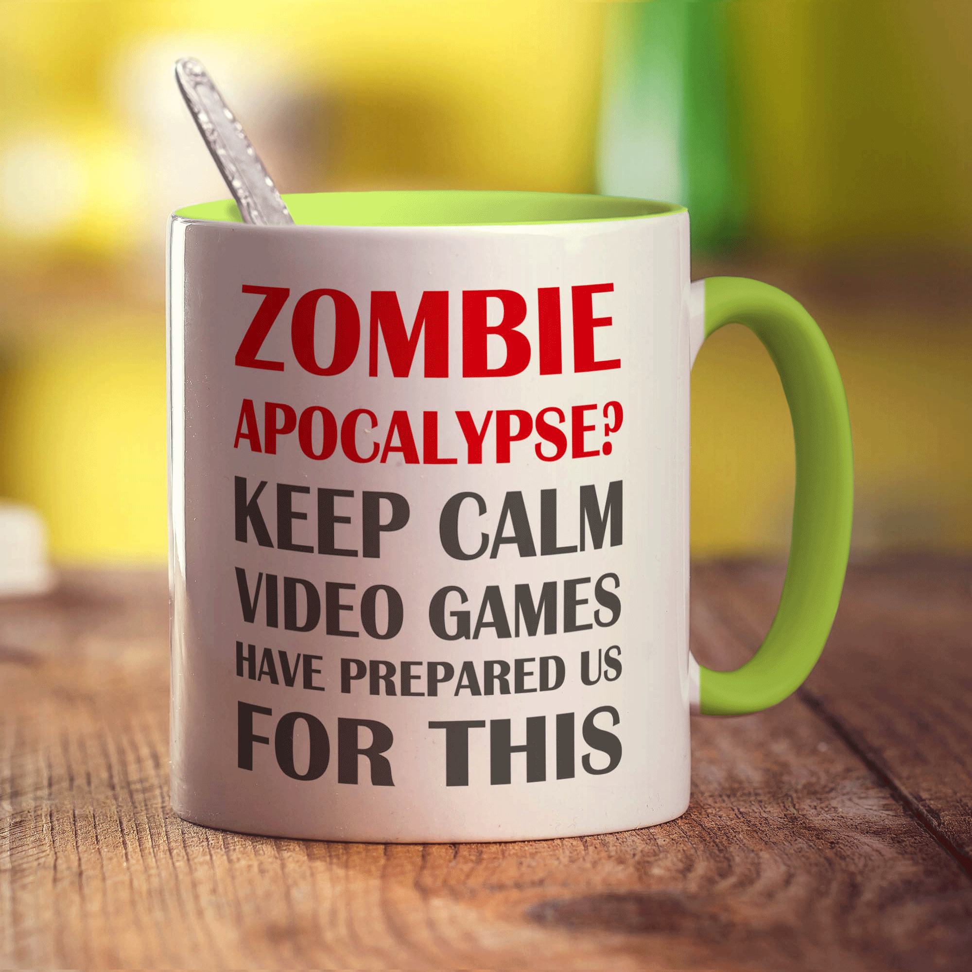 Zombie Apocalypse? Keep Calm Video Games Have Prepared Us For This  Mug - Standard 330ml (11oz) / Green